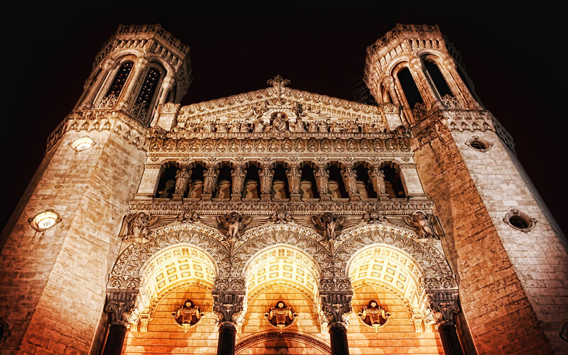 Cathedral of Saint-Sulpice at night