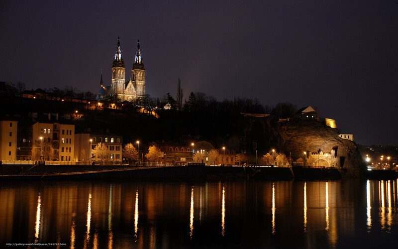 Cathedral on Hill at Night