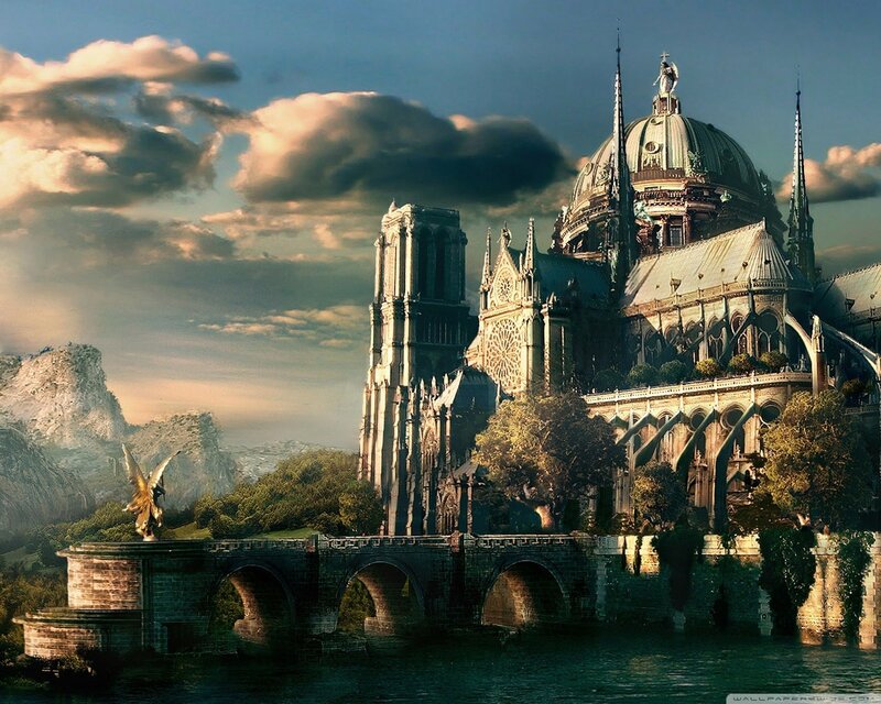 Cathedral on Island — Blue