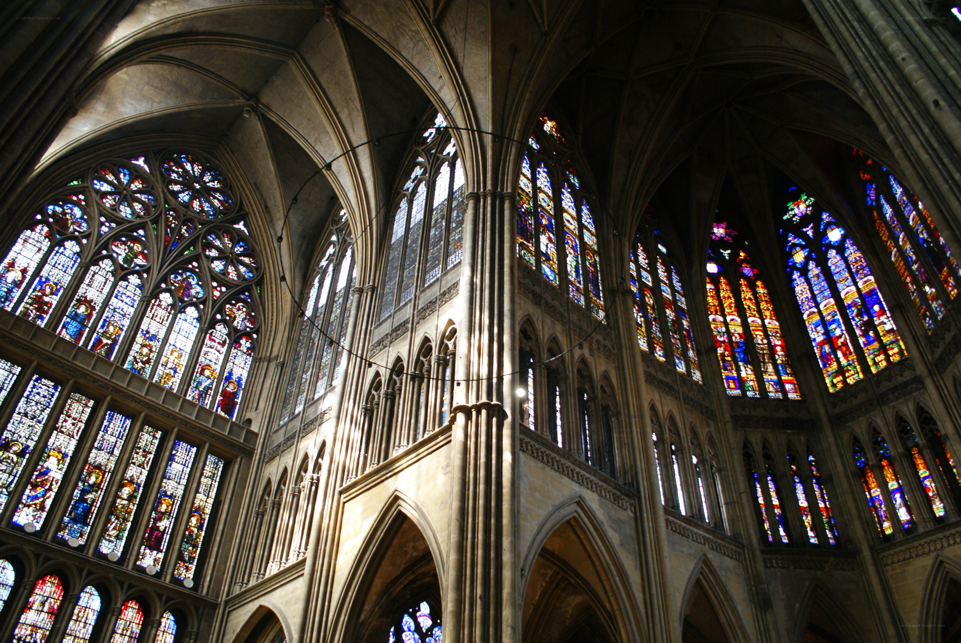 Cathedral stained glass interior