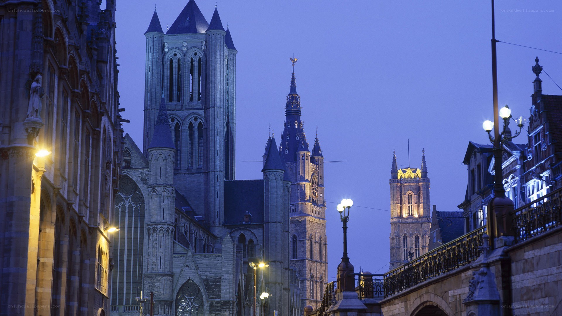 Cathedral towers at dusk