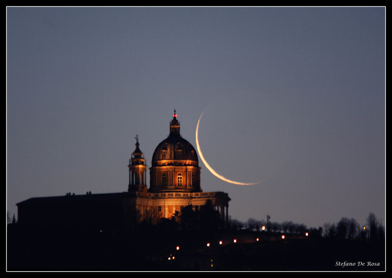 Cathedral with Crescent Moon