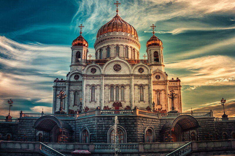Cathedral with Domes — Blue