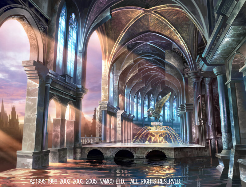 cathedral with fountain and pegasus