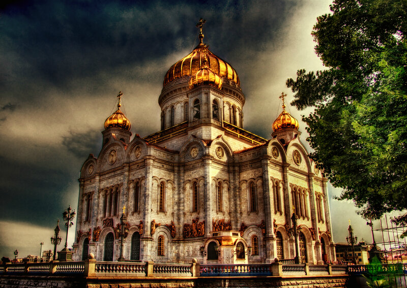 Cathedral with Golden Domes — Gold