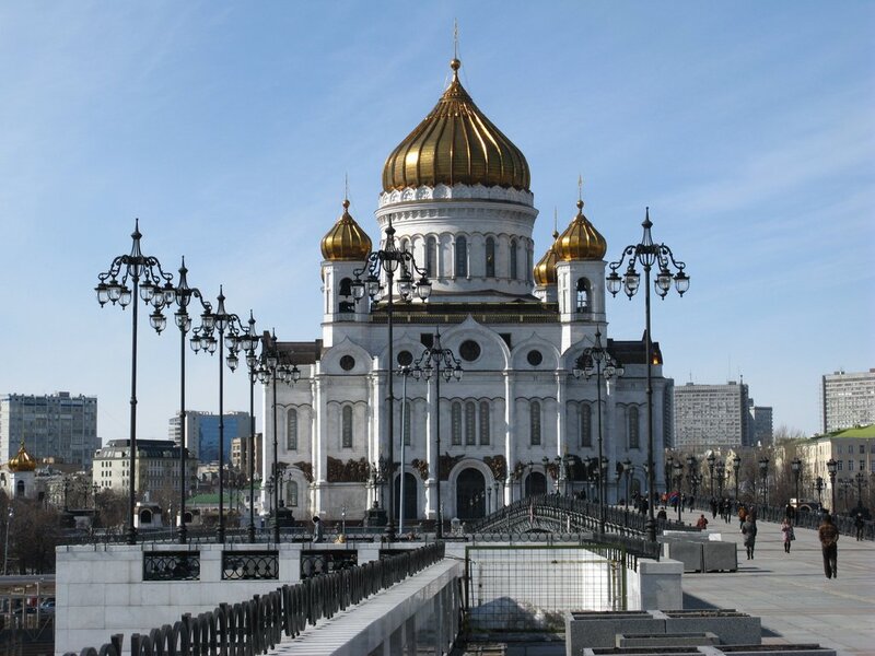 Cathedral with Golden Domes — White