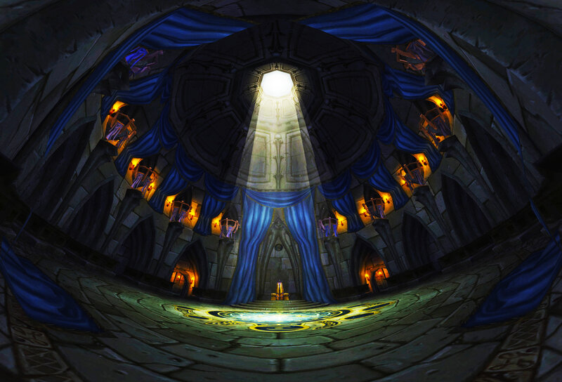 Cathedral with light beam
