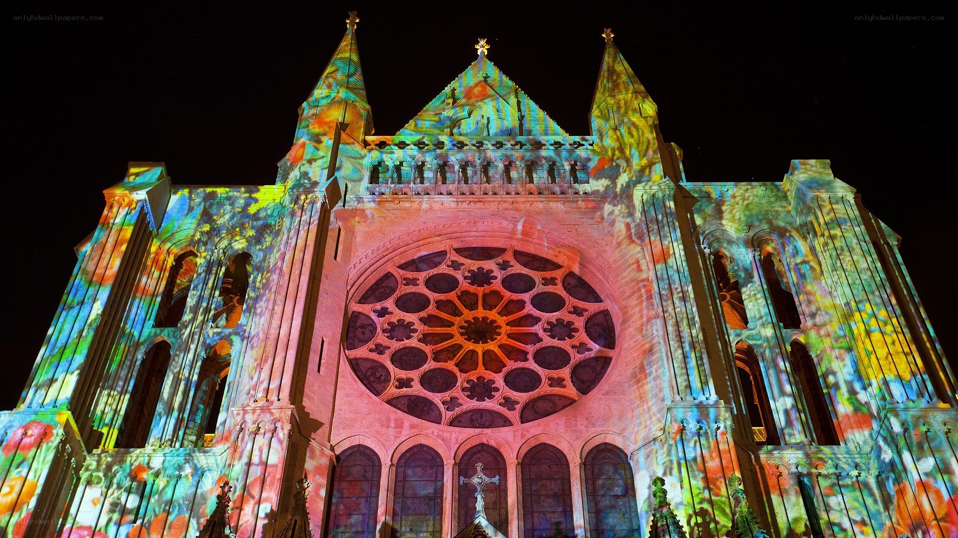 cathedral with light projection