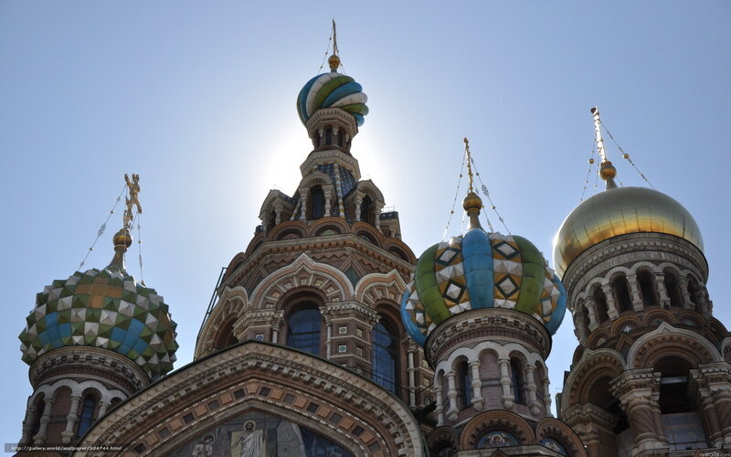 Cathedral with Onion Domes — Blue