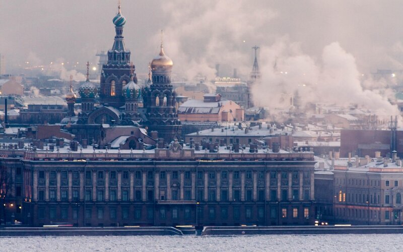 Cathedral with Onion Domes — Gray