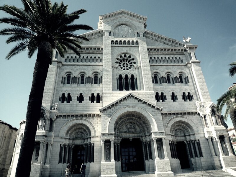 Cathedral with palm tree
