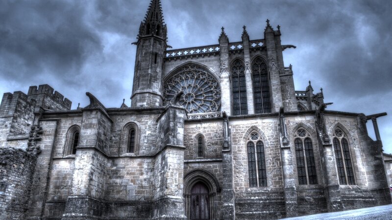 Cathedral with Rose Window — Gray