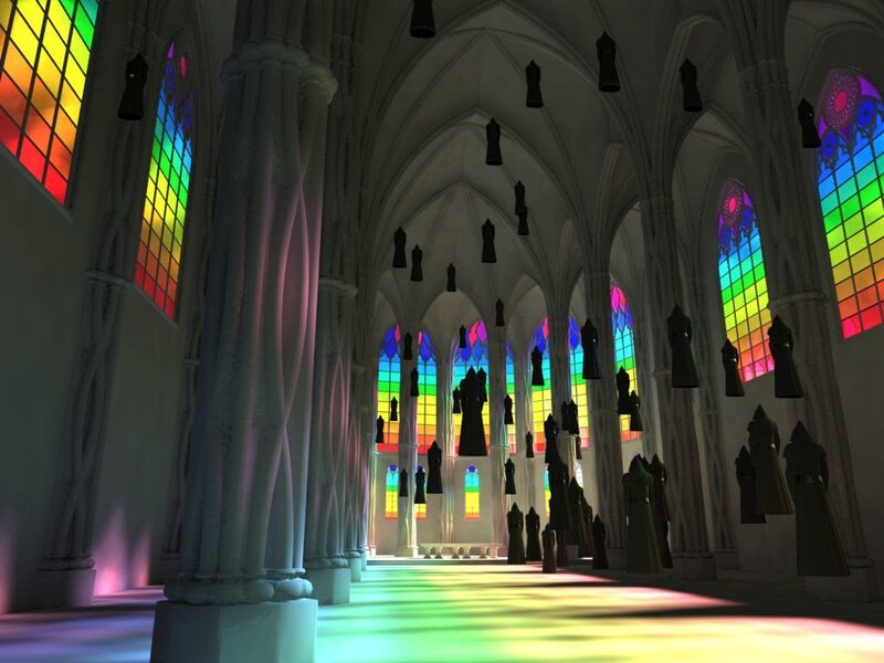 Cathedral with Stained Glass — Rainbow