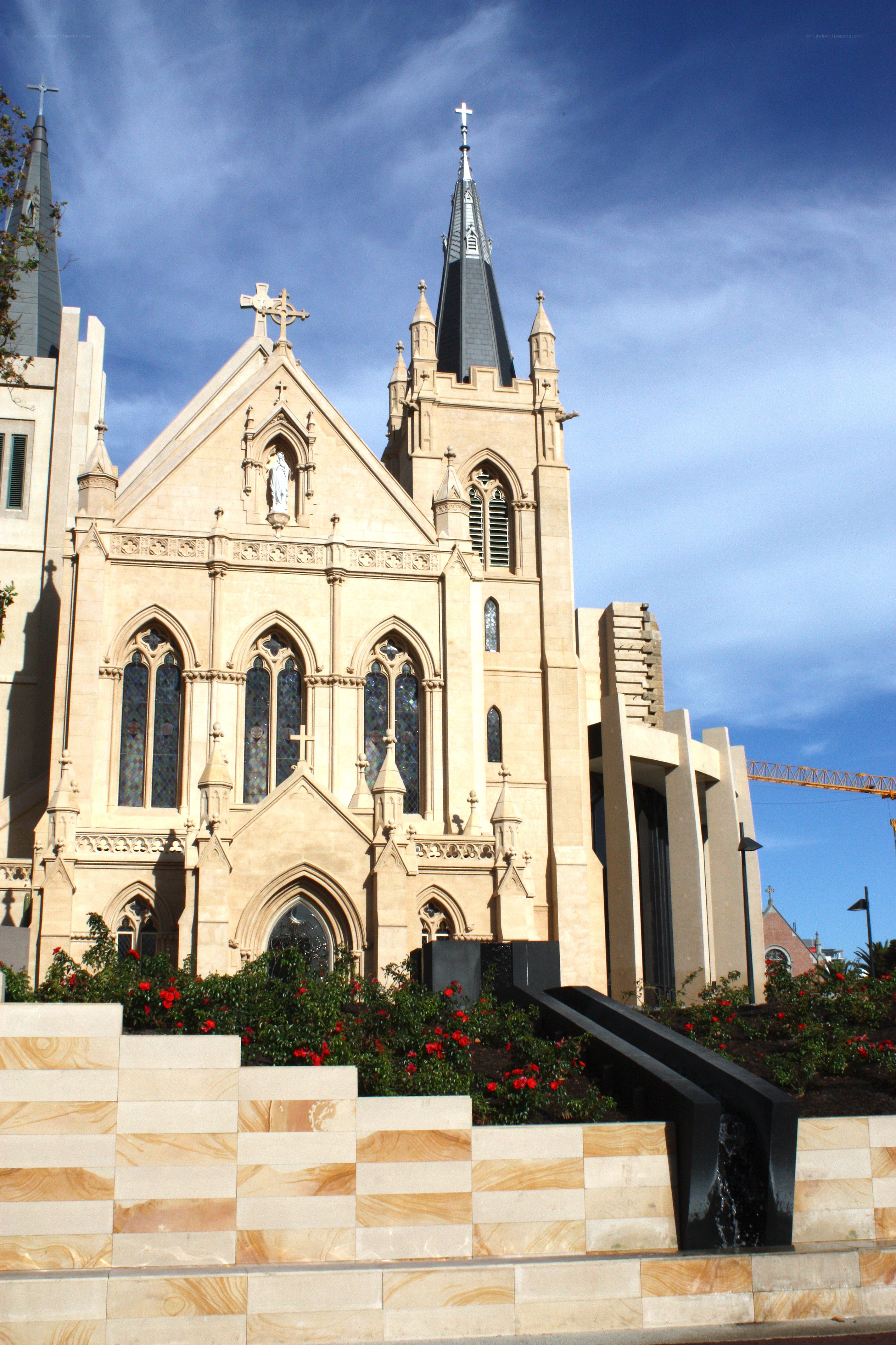 Cathedral with stained glass windows