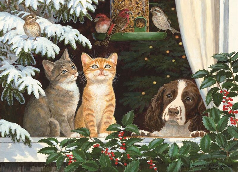 Cats and Dog at Window