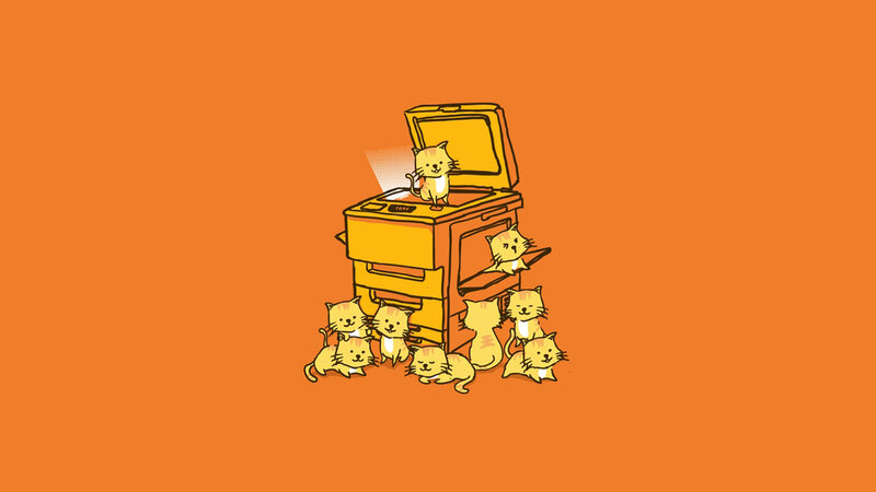 Cats Around Copier