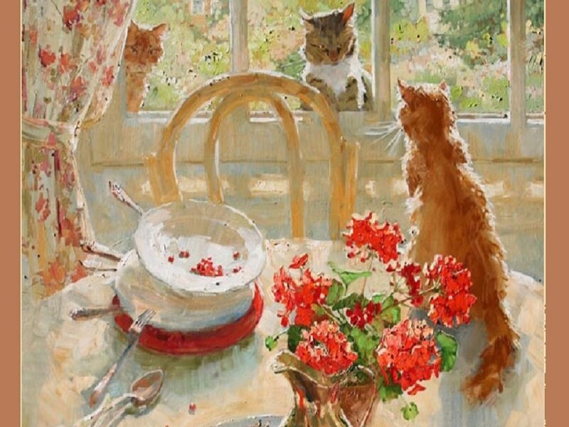 Cats at a Table