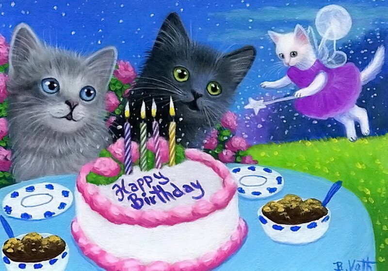 Cats at Birthday Party