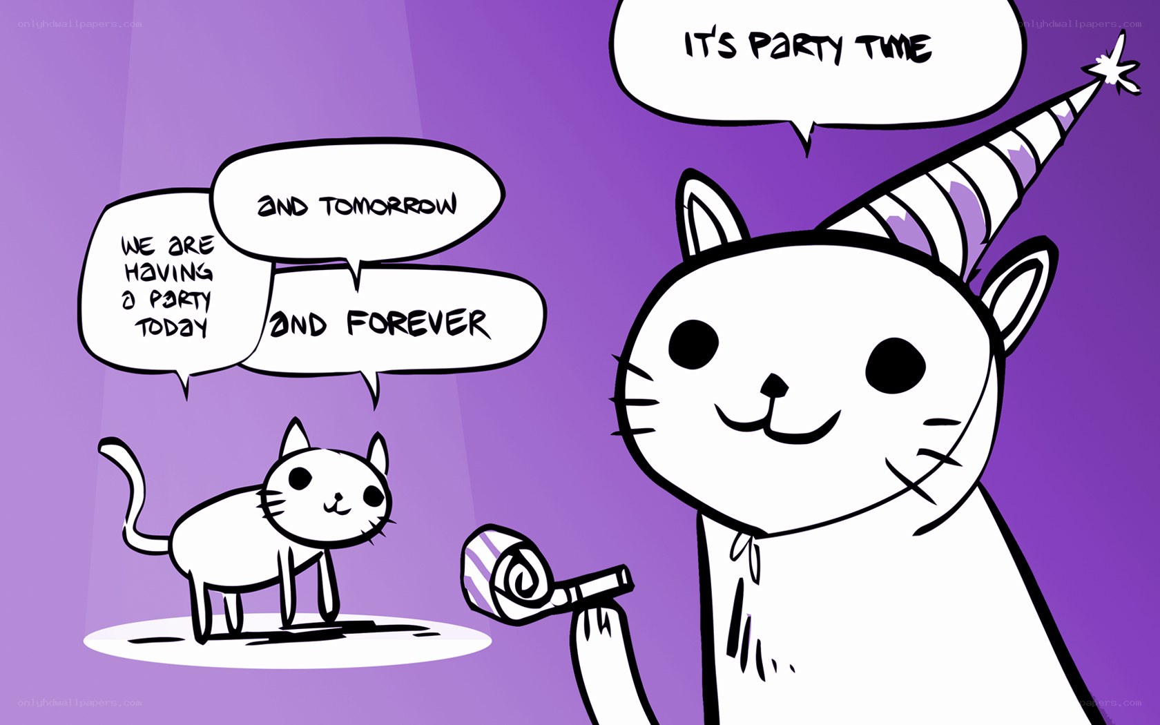 Cats celebrating a party