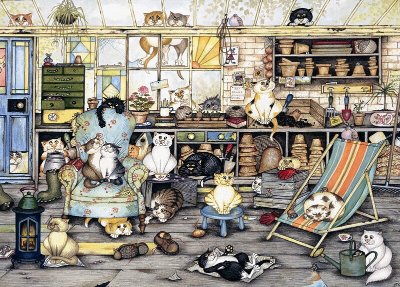 Cats in a Cluttered Room