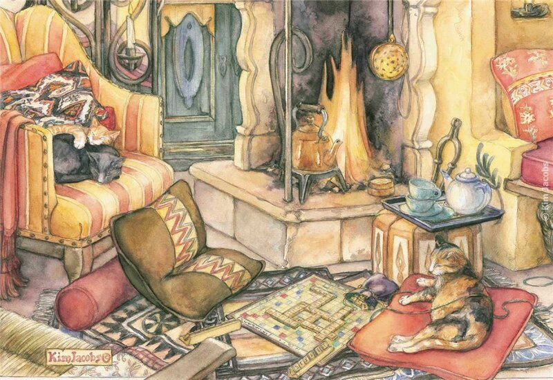 Cats in a Cozy Room