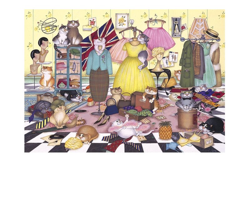 Cats in a Fashion Shop