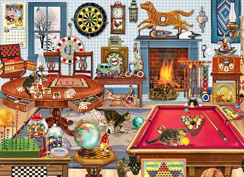 Cats in a Game Room