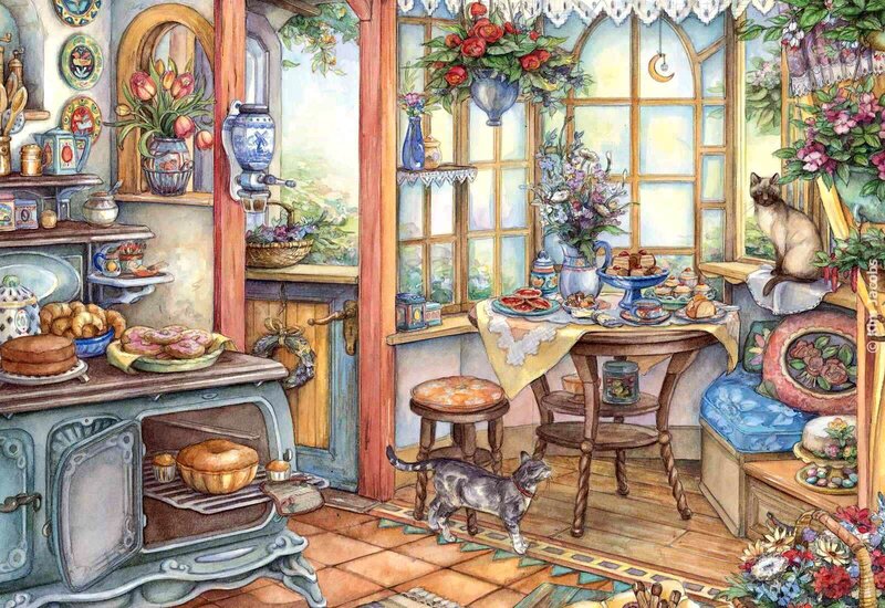 Cats in a Kitchen