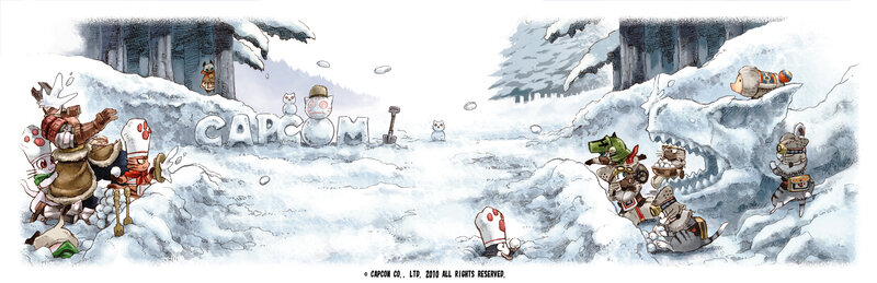 Cats in a snowy battle
