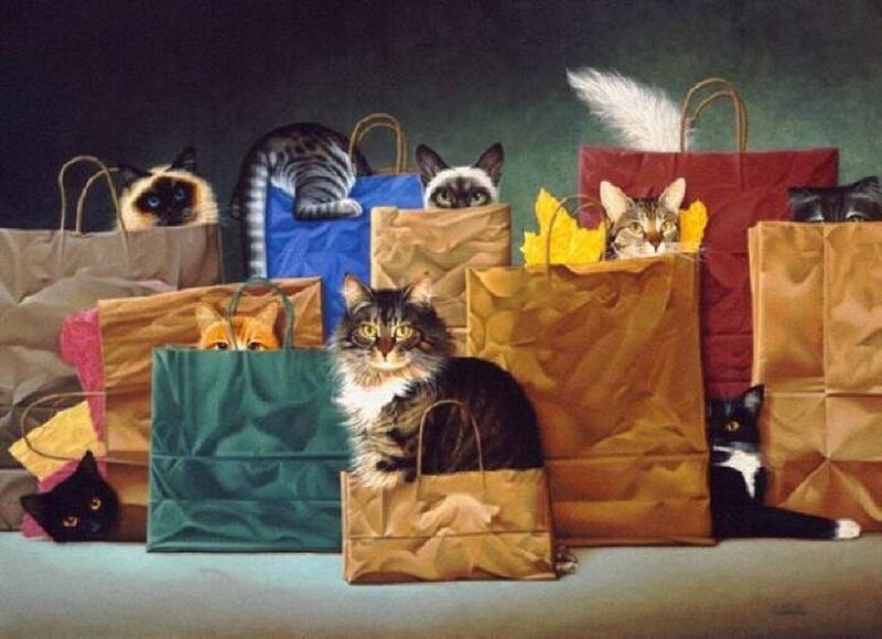 Cats in Shopping Bags