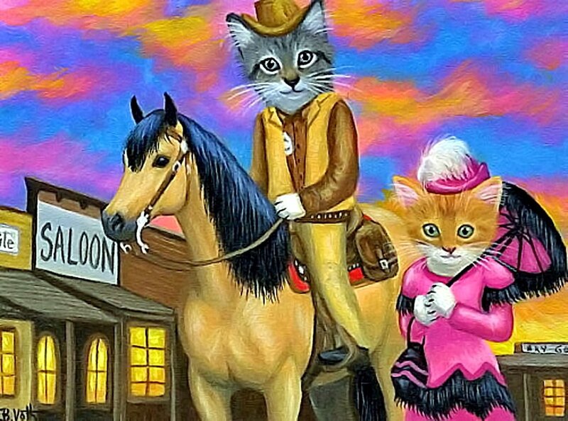 Cats in Western Attire