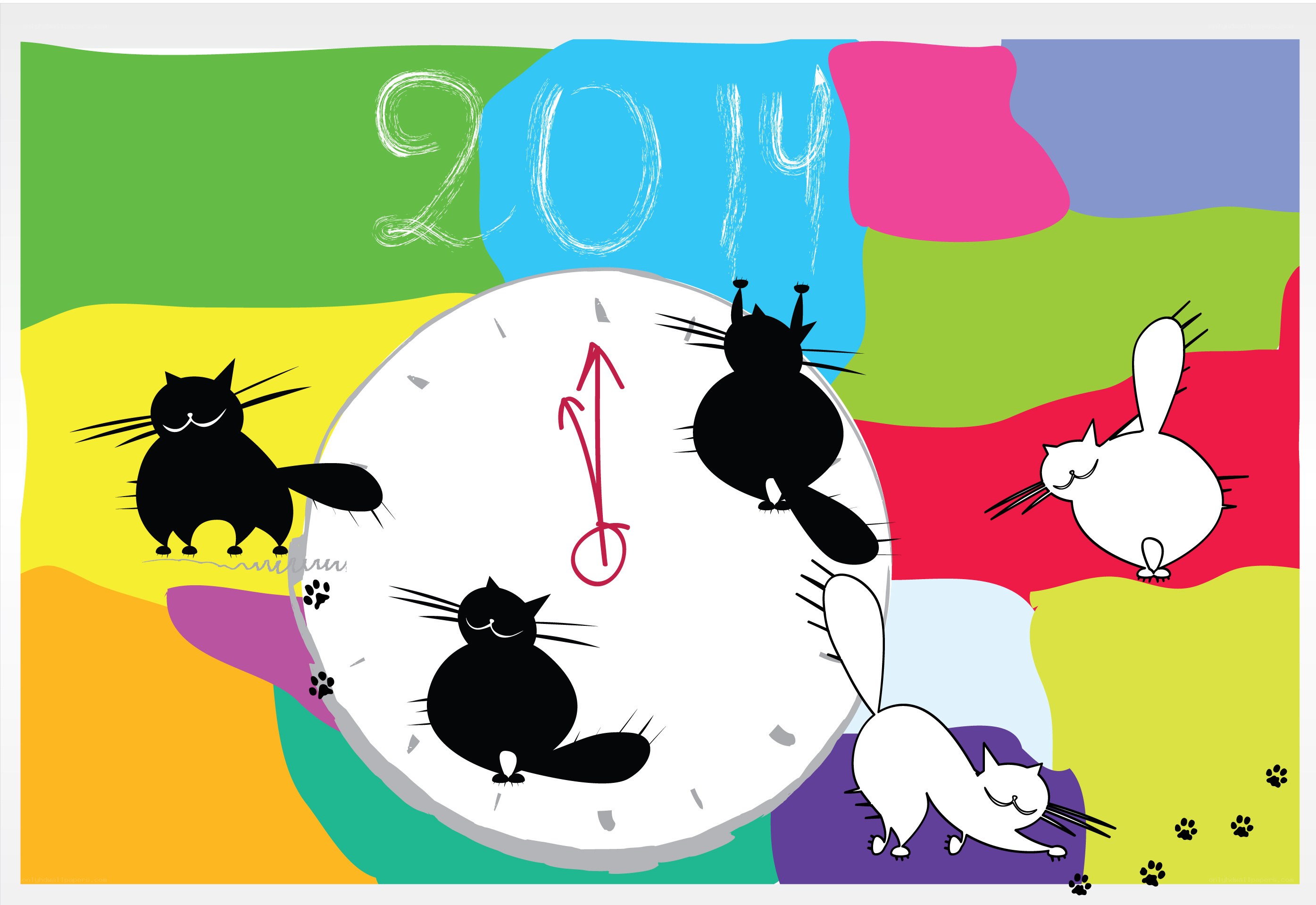 Cats on a clock face