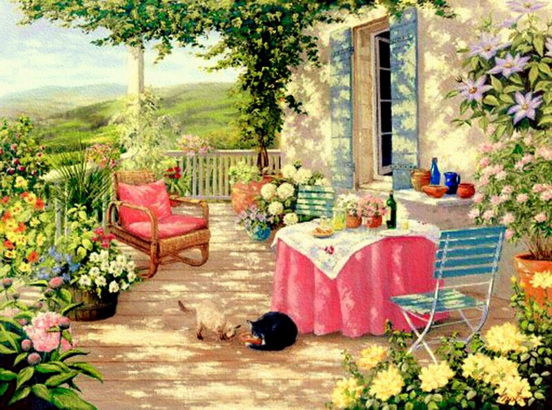 Cats on a Patio