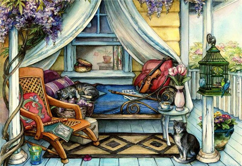 Cats on a Porch