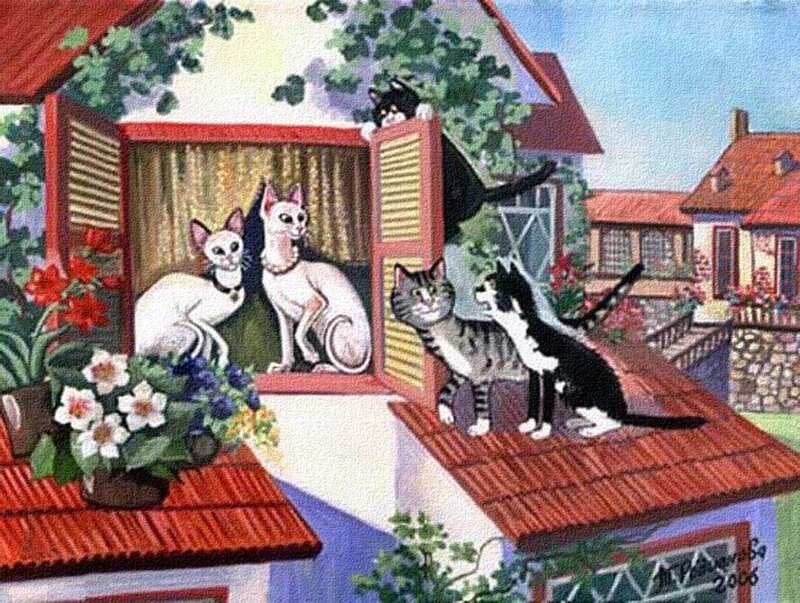 Cats on a Rooftop