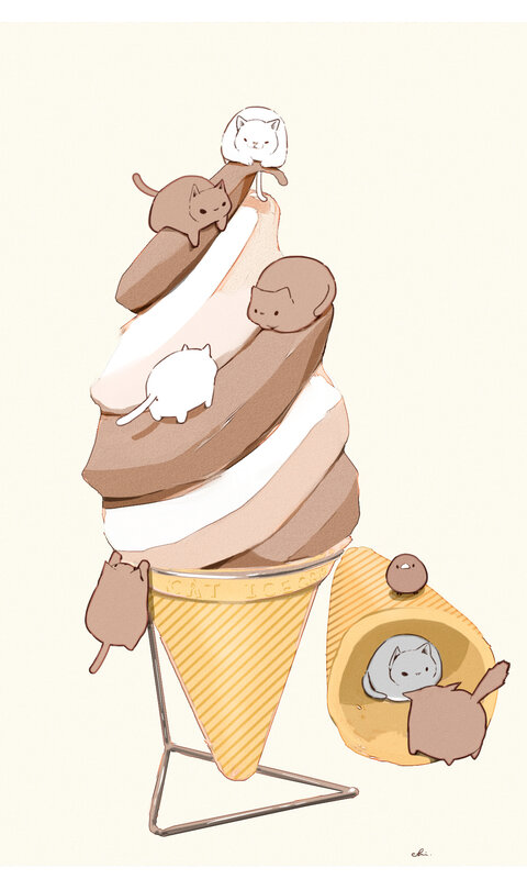 Cats on Ice Cream Cone