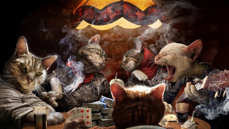 Cats Playing Poker — Brown
