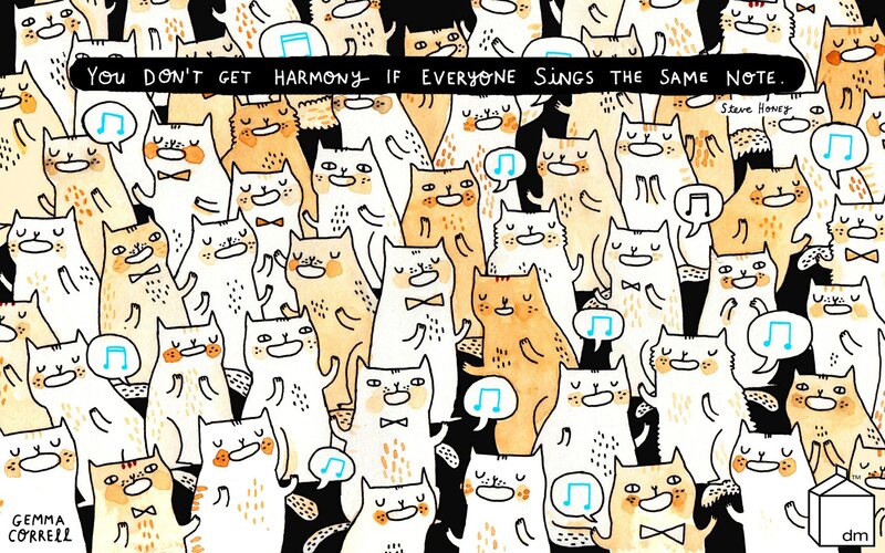 Cats singing harmony
