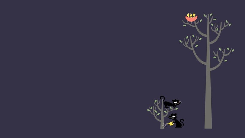 cats watering trees at night