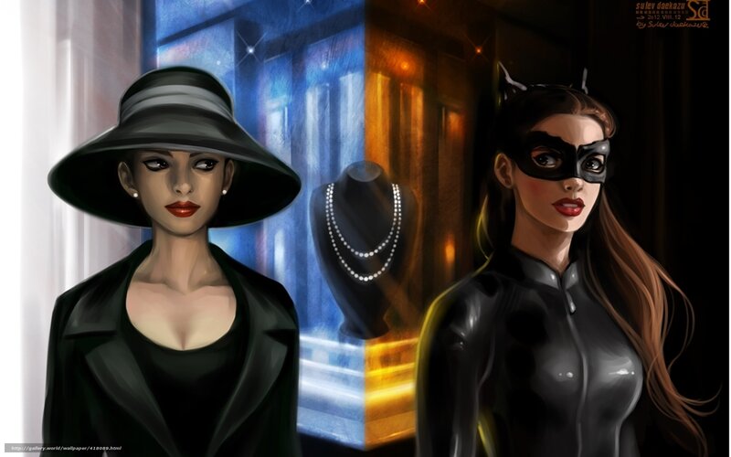 Catwoman and a woman in a hat