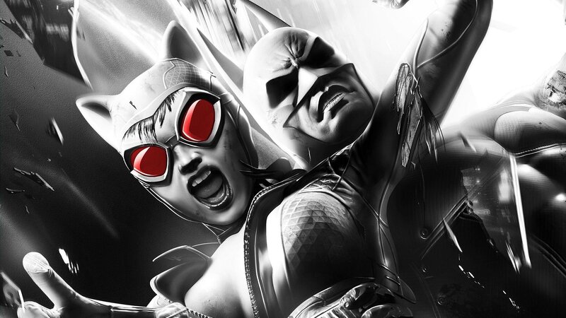Catwoman and Batman in action