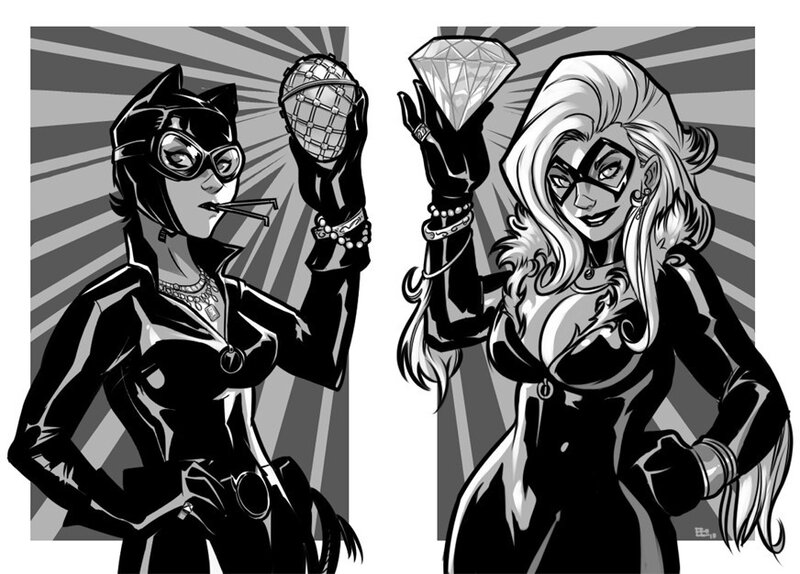 Catwoman and Black Cat art