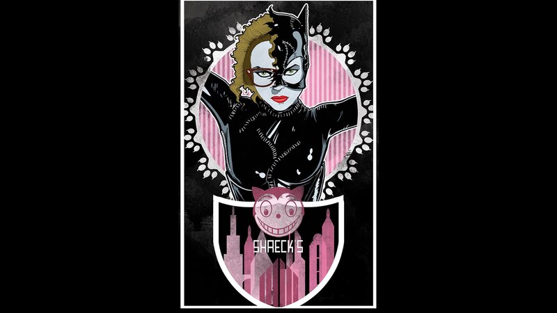Catwoman Character — Black, Dramatic, Digital Art, Glasses