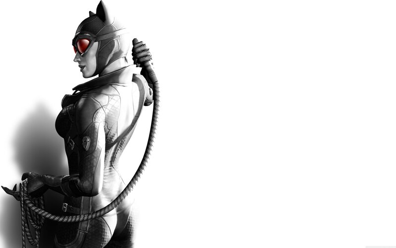 Catwoman Character — Black, Dramatic, Digital Art, Goggles, Whip