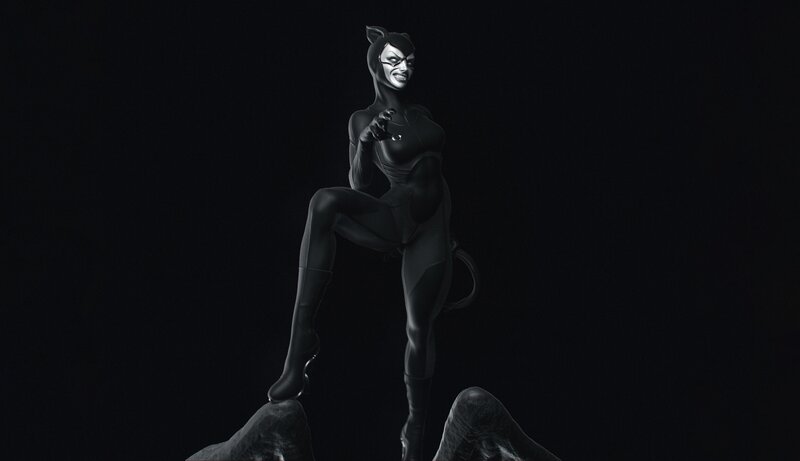 Catwoman Character — Black, Dramatic, Night, 3d Render, Mask