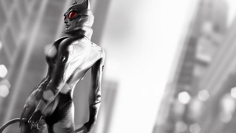 Catwoman Character — Black, Dramatic, Night, 3d Render