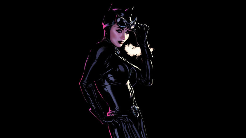 Catwoman Character — Black, Dramatic, Night, Comic, Gloves, Mask