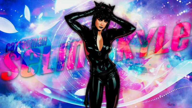 Catwoman Character — Pink, Vibrant, Dynamic