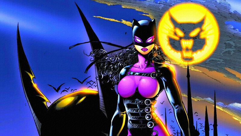 Catwoman Character — Purple, Dramatic, Night