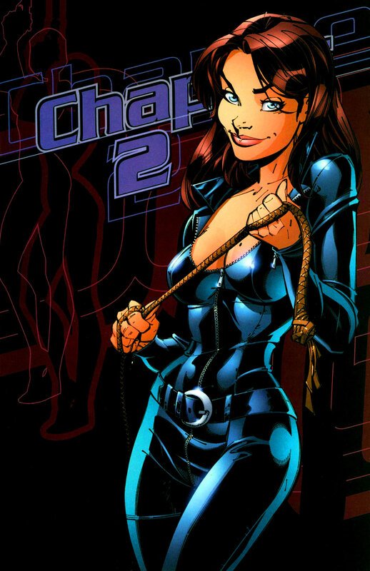 Catwoman holding a whip